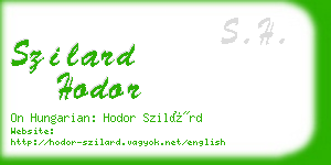 szilard hodor business card